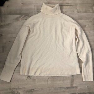 J Crew Cream cashmere turtleneck size small
